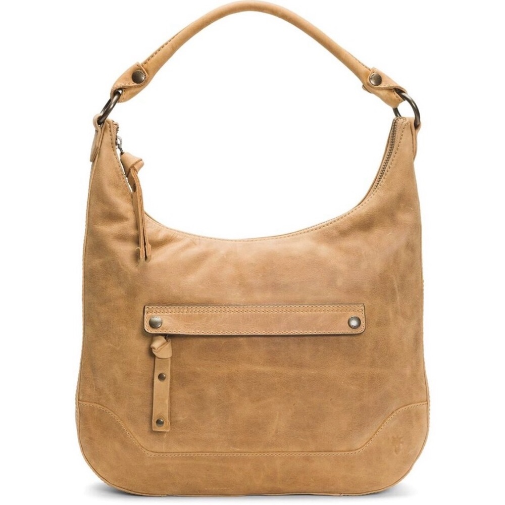 Frye Tan Leather Hobo Shoulder Bag